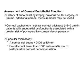 Normal Cell Count Eye pre-opertive evaluation of cataract surgery | PPTX