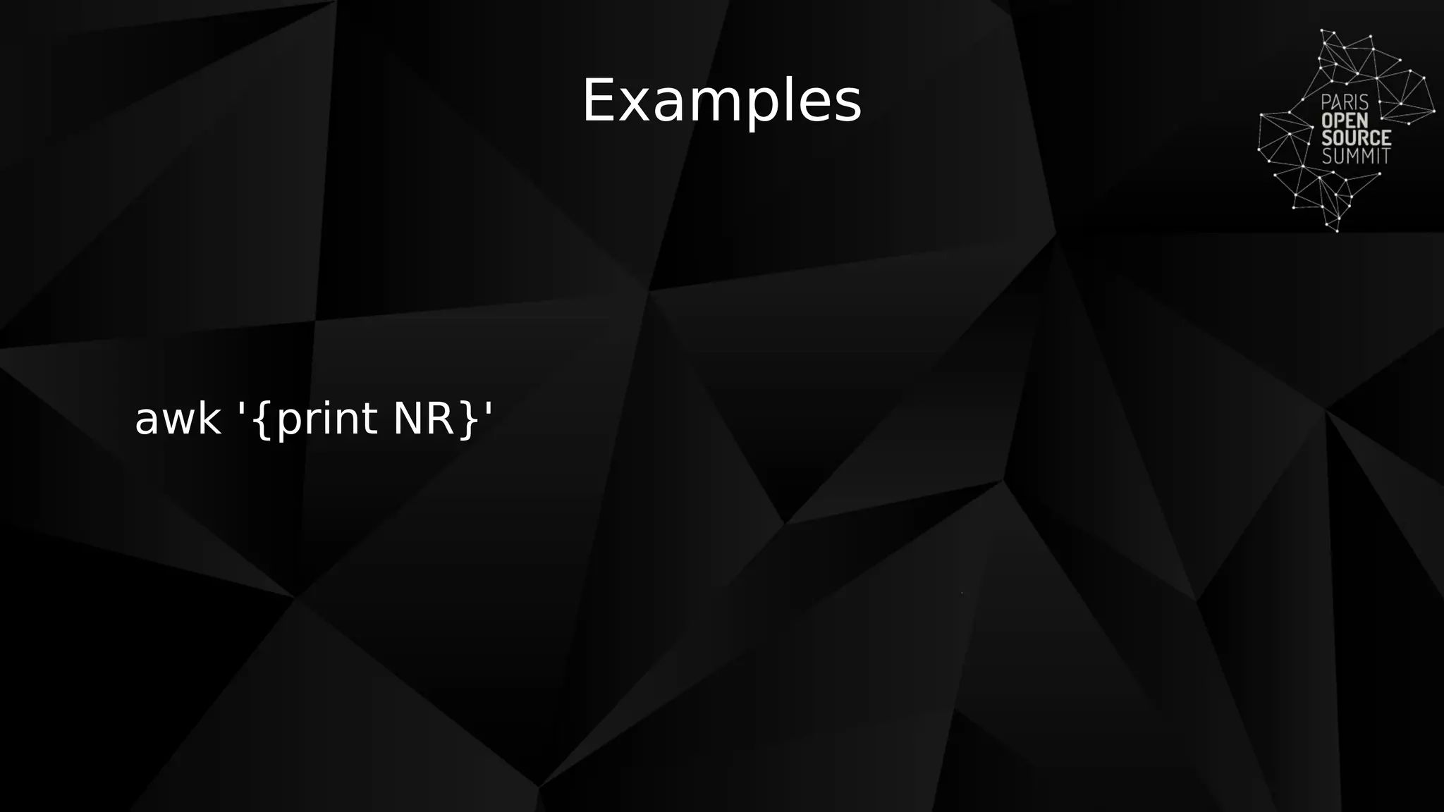 Examples
awk '{print NR}'
 