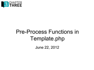 Pre-Process Functions in
Template.php
June 22, 2012
 