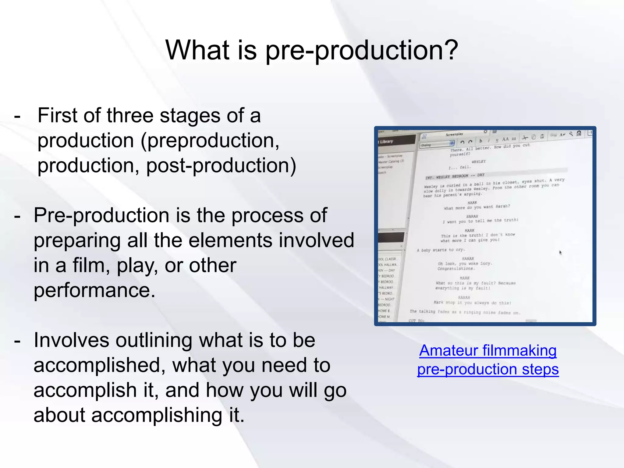 Foundations Of Preproduction Pptx