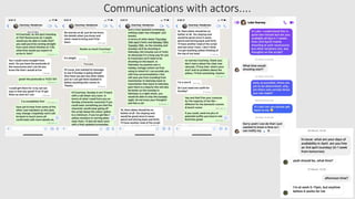 Communications with actors....
 