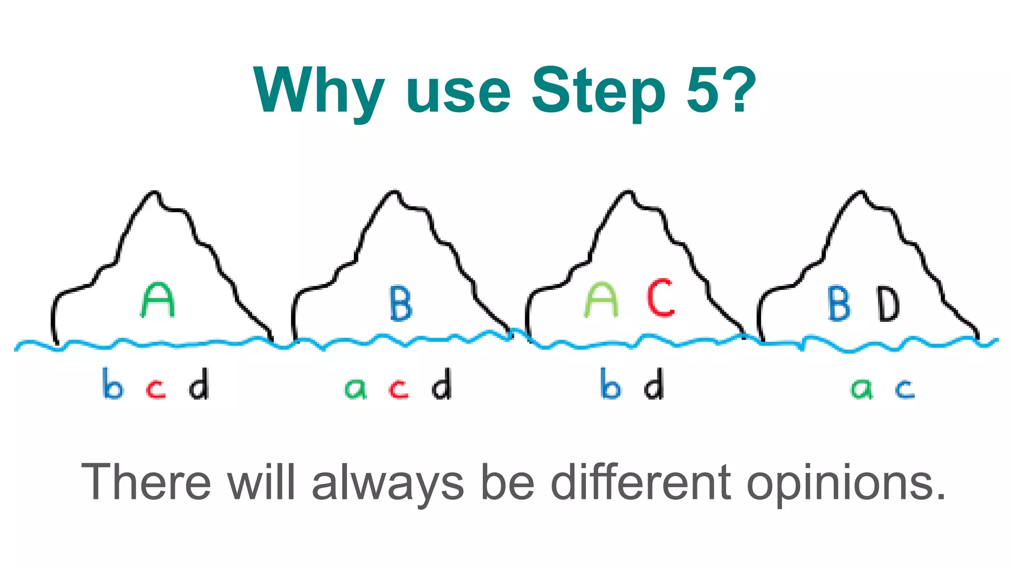 Why use Step 5?
There will always be different opinions.
 