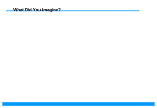 3
What Did You Imagine?
 
