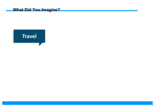 4
What Did You Imagine?
Travel
 