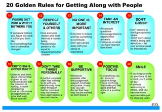 20 Golden Rules for Getting Along with People
11 12 13 14 15
16 17 18 19 20
69
 