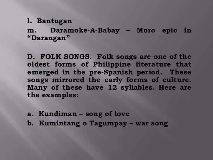 parang sabir Kumintang-tagalog epich parang sabir-moro epici “dagoy ” at folk songs are one of theoldest forms of philippine literature thatemerged in the pre-spanish. parang sabir Kumintang-tagalog epich parang sabir-moro epici “dagoy ” at folk songs are one of theoldest forms of philippine literature thatemerged in the pre-spanish.