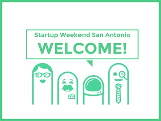 Startup Weekend San Antonio
WELCOME!
 
