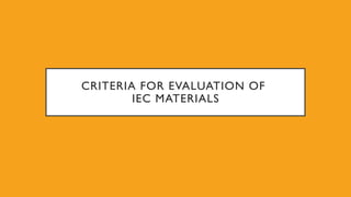 Pre-testing and Evaluation of IEC Materials.pptx
