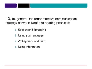 Pre-Unit Deaf Awareness (With Quiz) | PPTX