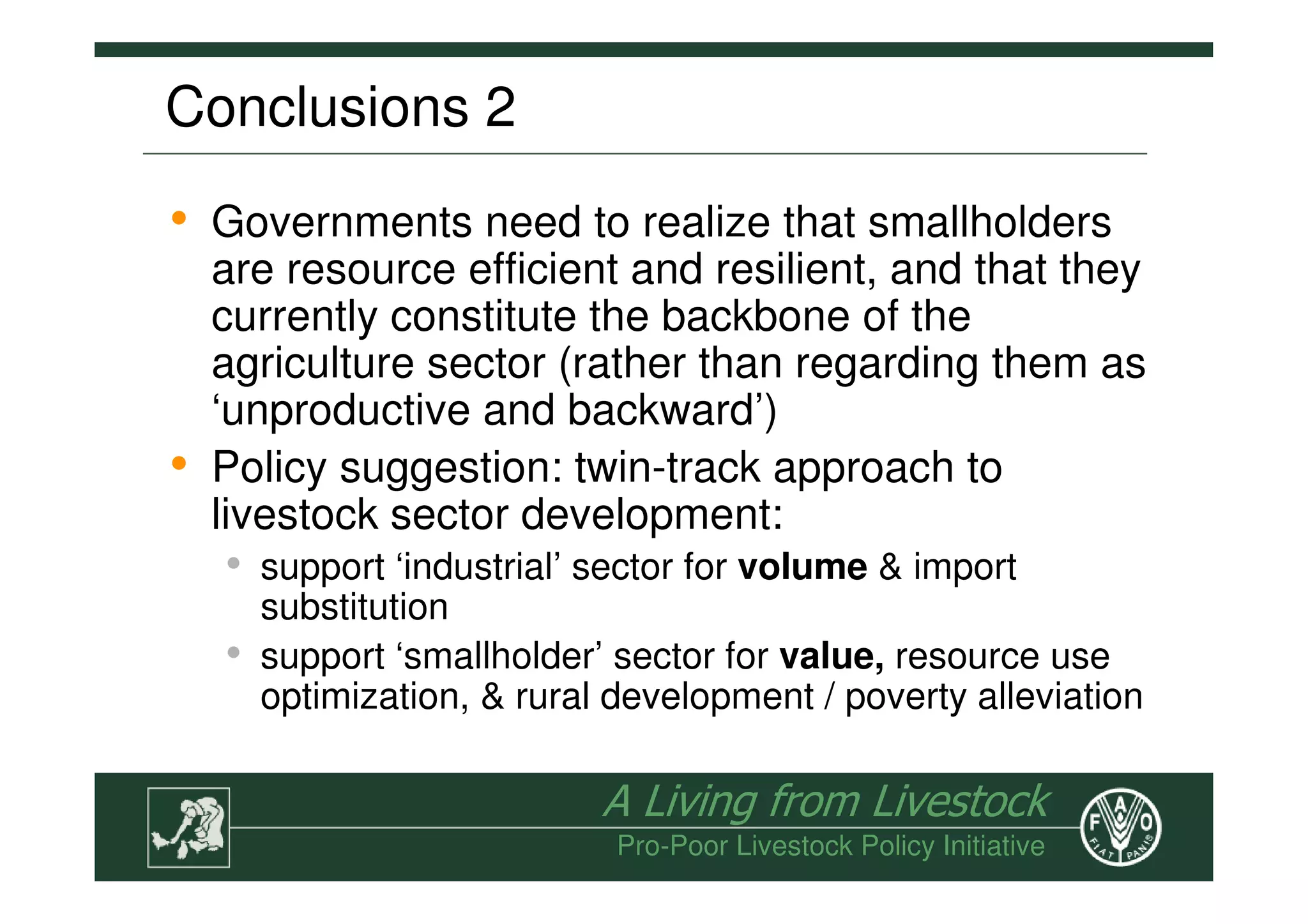 The Role of Livestock in Sustainable Rural Development, Poverty ...