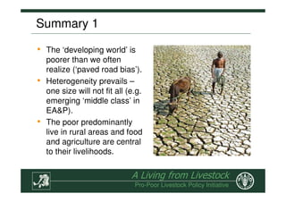 The Role of Livestock in Sustainable Rural Development, Poverty ...
