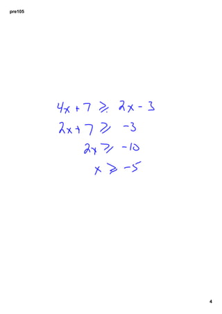 PreCalculus 105 Inequalities | PDF