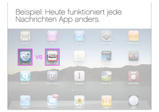Beispiel: Heute funktioniert jede
Nachrichten App anders.



      VS
 