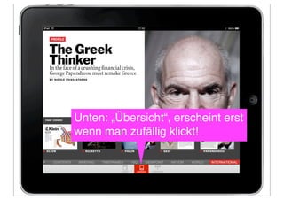 Unten: „Übersicht“, erscheint erst
wenn man zufällig klickt!
 