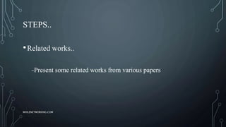 STEPS..
•Related works..
-Present some related works from various papers
WHILENETWORKING.COM
 