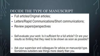 DECIDE THE TYPE OF MANUSCRIPT
WHILENETWORKING.COM
 
