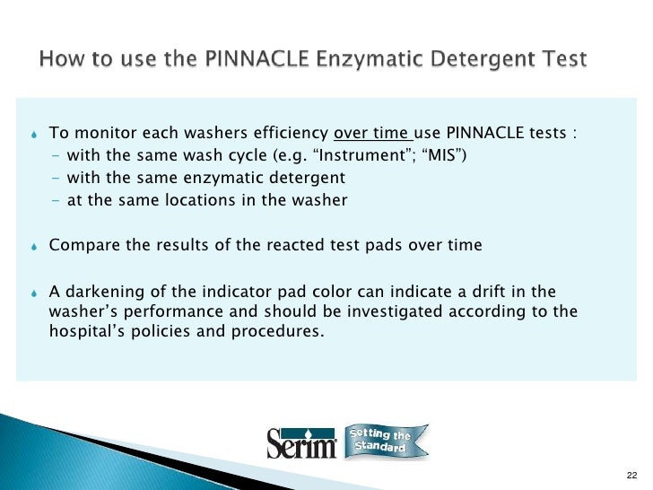 Enzymatic Detergent Test Training