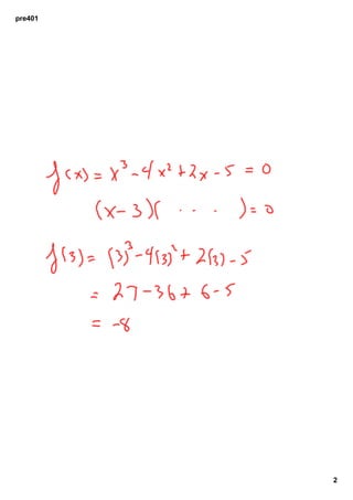 Real Roots Form preCalculus 401 Real Roots | PDF