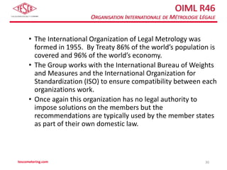 Oiml R46 ANSI C12.1 Overview and Current Events | PPTX