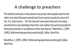 A challenge to preachers
 