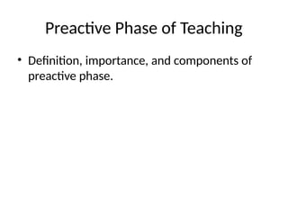 preactive_phase_presentation.pptx teaching | PPTX