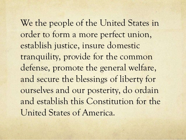 preamble we the people of the united states in order to form a more perfect union