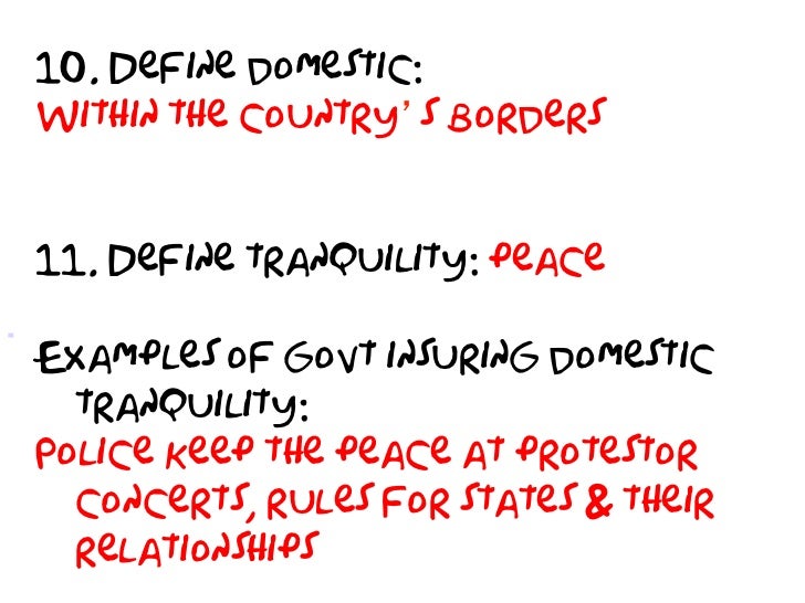 The Preamble to The US Constitution