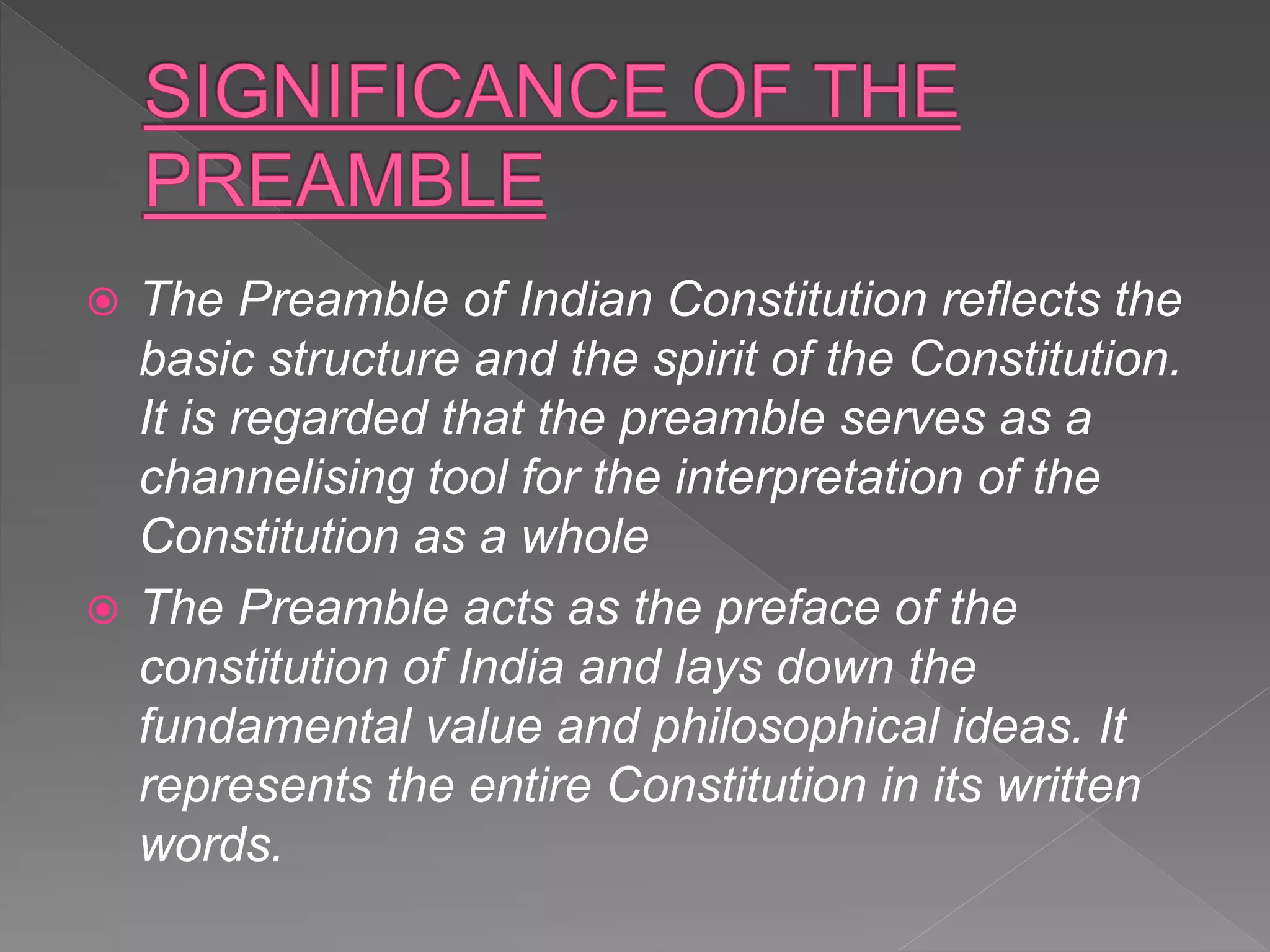 GFGC CHIKKABASUR ( Preamble of the constitution of india ) | PPT