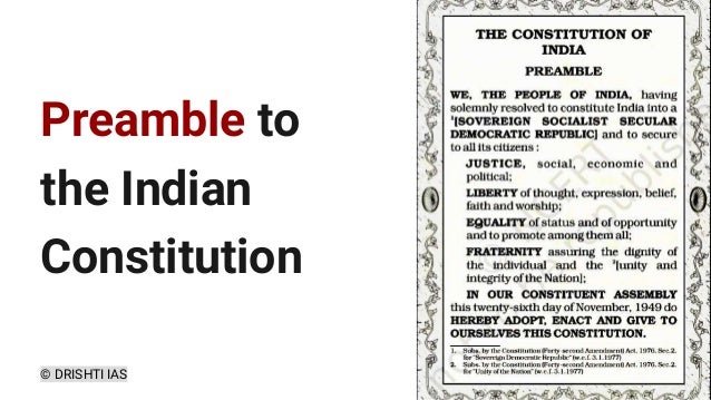 Preamble to
the Indian
Constitution
© DRISHTI IAS
 