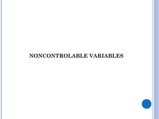 NONCONTROLABLE VARIABLES
 