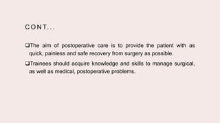 pre and post operative care ppt | PPTX