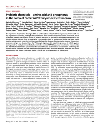 S P A C E S C I E N C E S 2016 © The Authors, some rights reserved;
exclusive licensee American Association for
the Advanc...