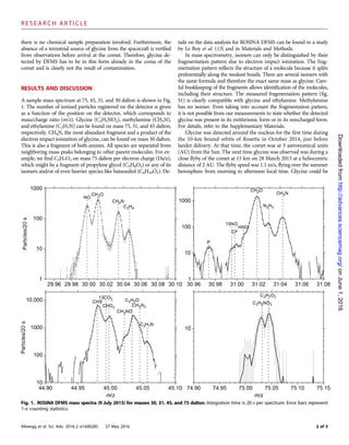 there is no chemical sample preparation involved. Furthermore, the
absence of a terrestrial source of glycine from the spa...