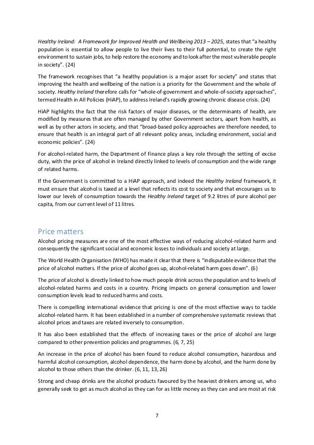 Alcohol Action Ireland S Pre Budget Submission 2016