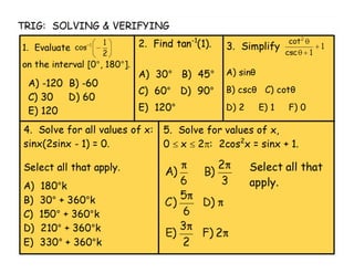 Pre calc final exam review