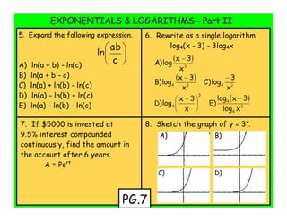 Pre calc final exam review