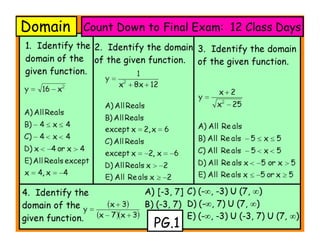 Accel Pre calc Final Exam Review | PDF