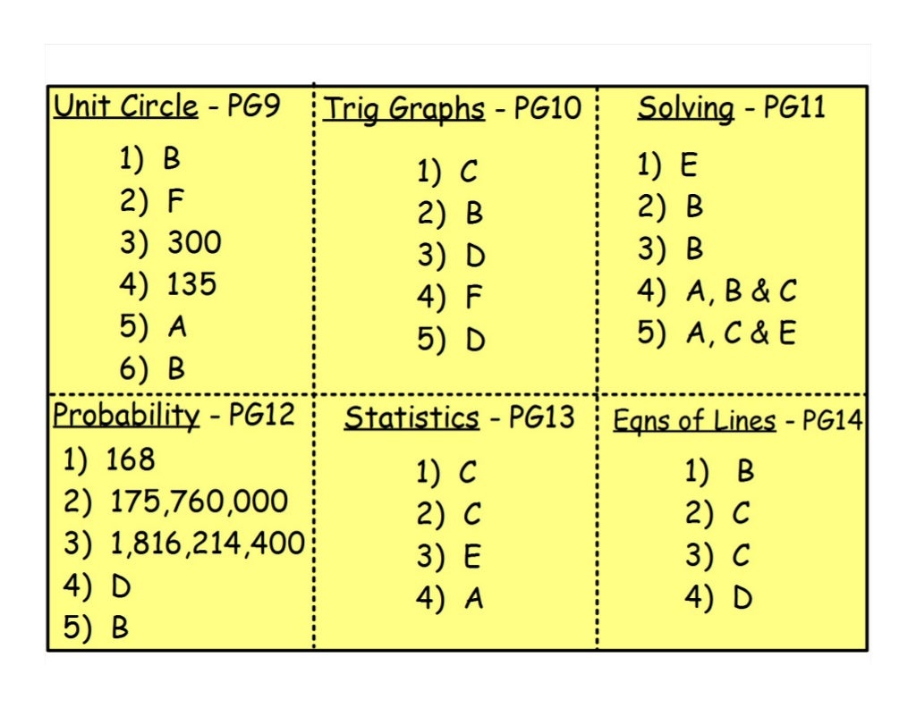 Pre calc multiple choice final exam review