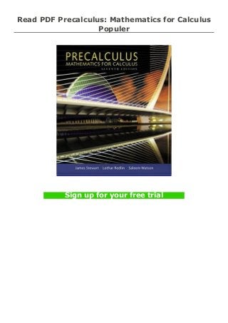 Read PDF Precalculus: Mathematics for Calculus
Populer
Sign up for your free trial
 