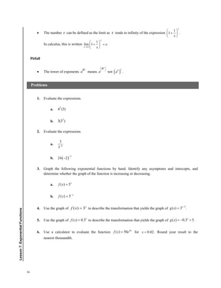 Exponents Problem Example Pre Calculus Precalculus and trigonometry | PDF