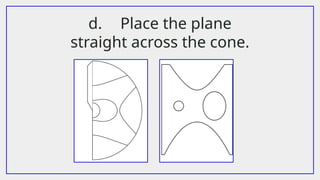 d. Place the plane
straight across the cone.
 