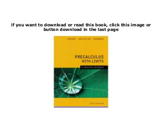Download Ebook Precalculus With Limits A Graphing Approach 5th Ed