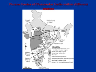 Purana basins of Peninsular India within differentPurana basins of Peninsular India within different
cratonscratons
 