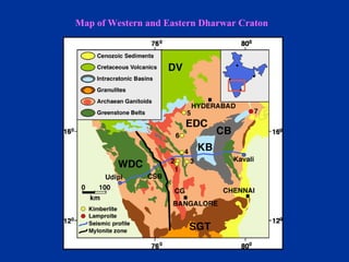 Map of Western and Eastern Dharwar Craton
 