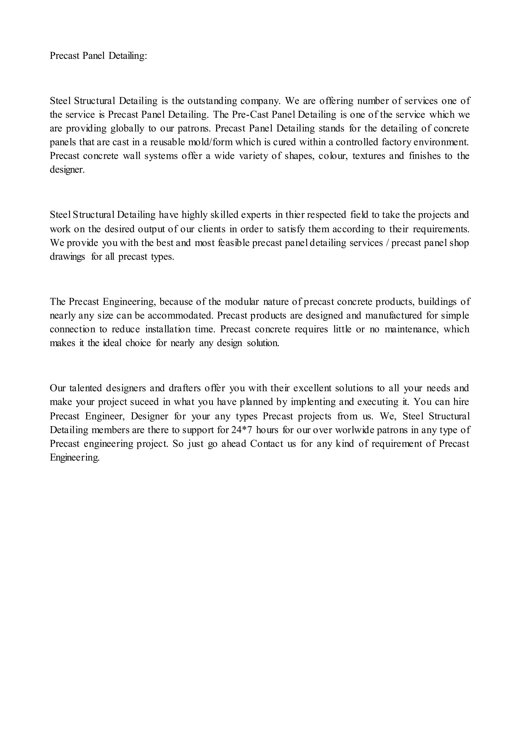 Project Precast Email Precast panel detailing (1) (2) | DOCX