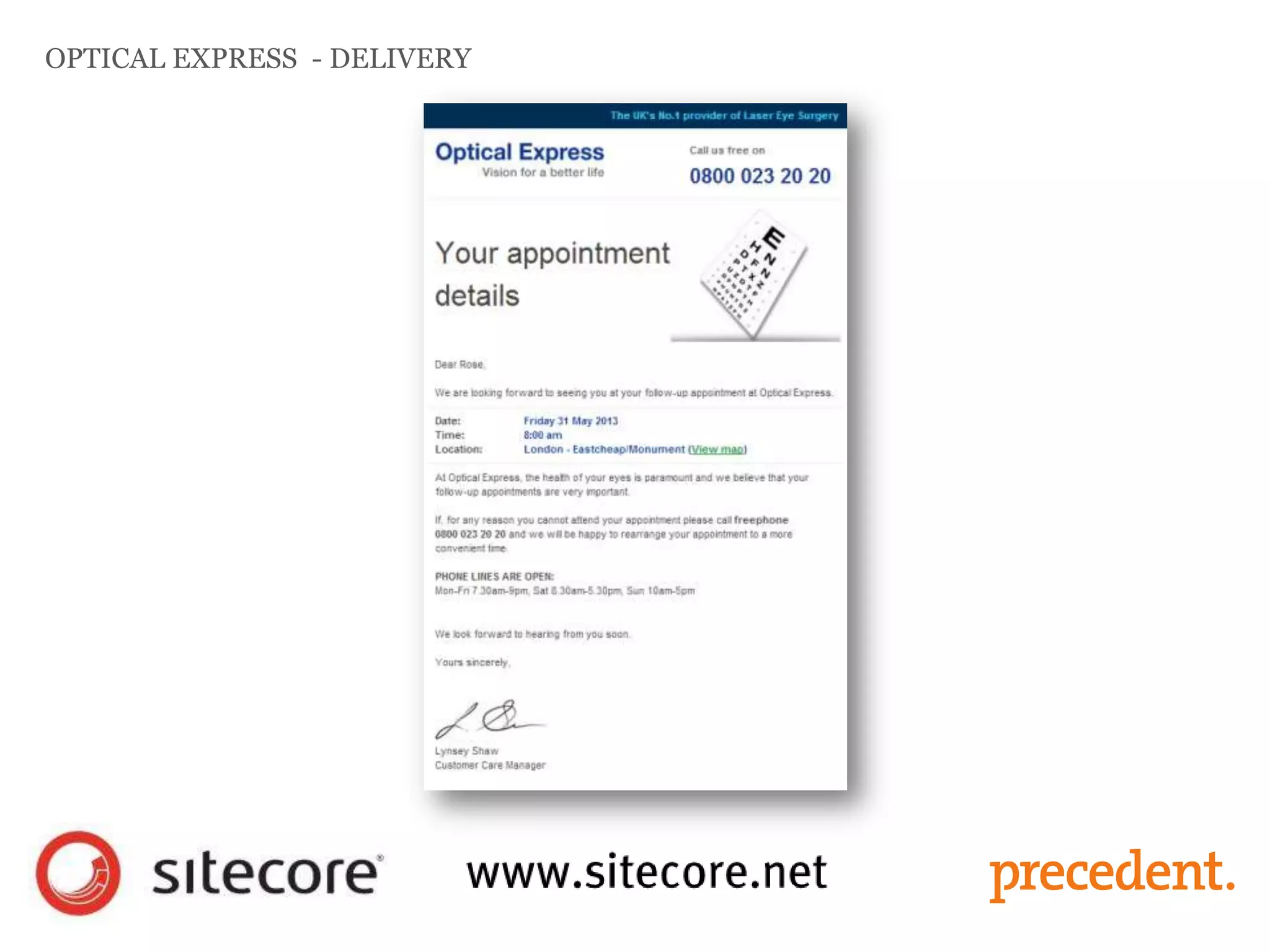 OPTICAL EXPRESS - DELIVERY
 