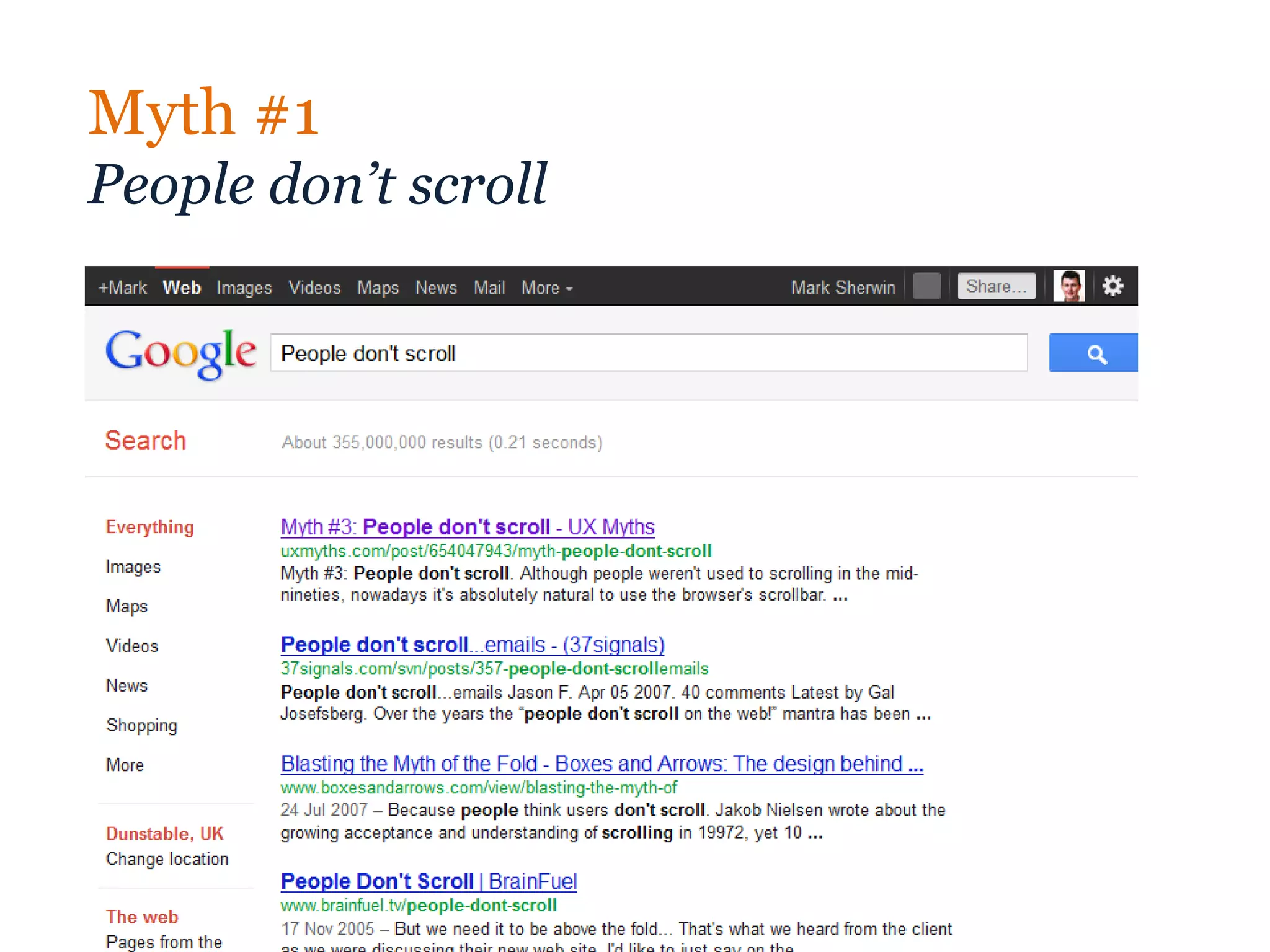 Myth #1
People don’t scroll
 