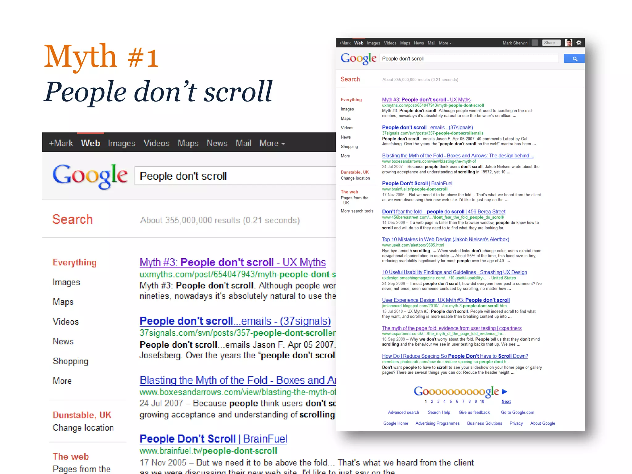 Myth #1
People don’t scroll
 