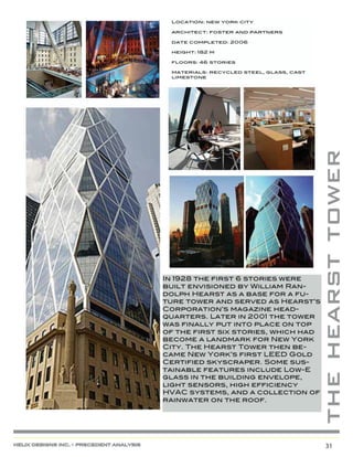 the hearst tower


helix designs inc. - precedent analysis       31
 