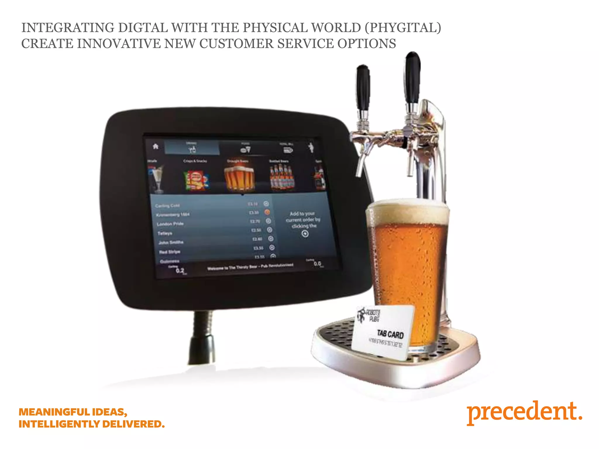 INTEGRATING DIGTAL WITH THE PHYSICAL WORLD (PHYGITAL)
CREATE INNOVATIVE NEW CUSTOMER SERVICE OPTIONS
 